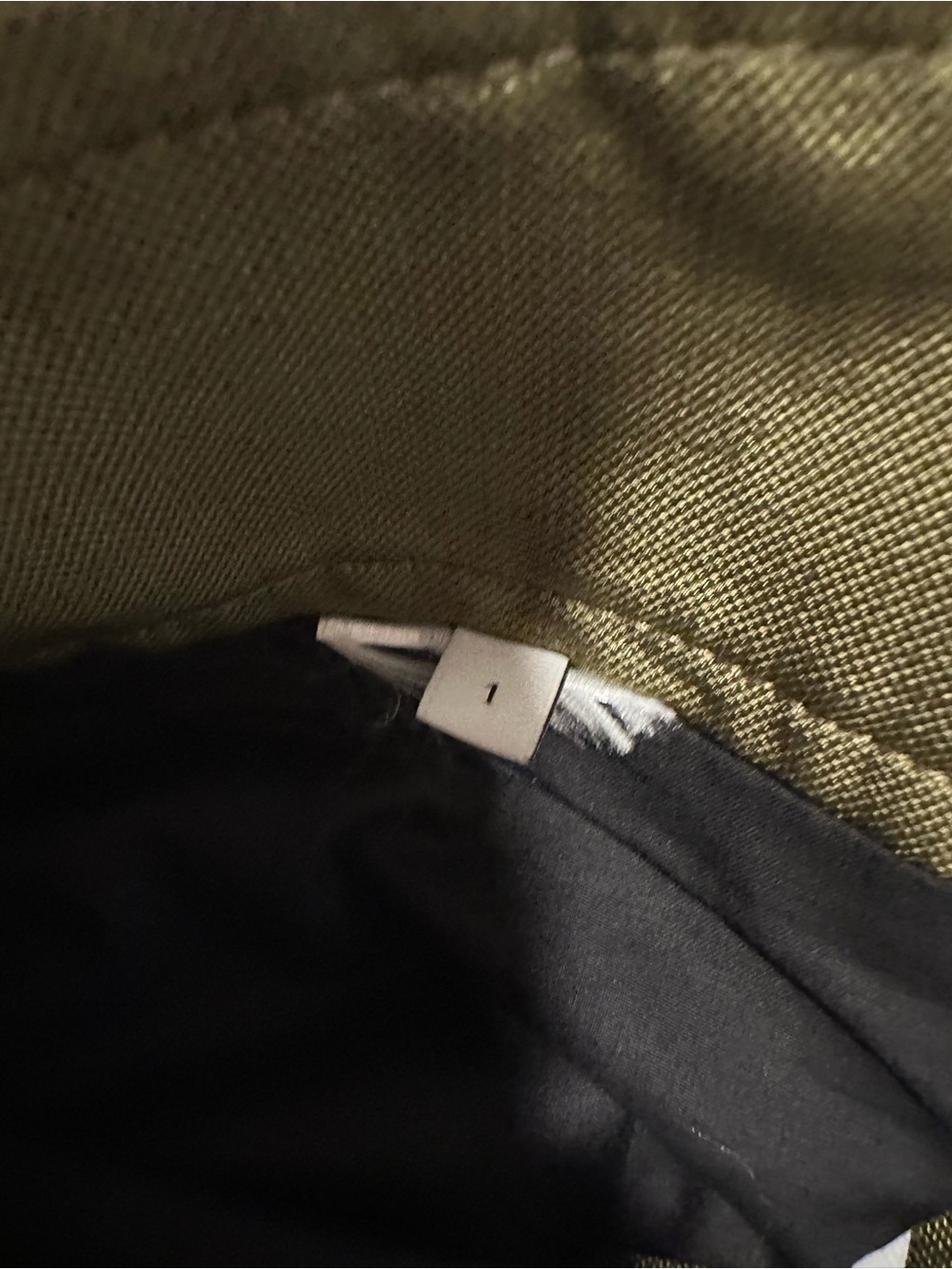 Sandro Paris Olive Green Mini Skirt with Front Rose Gold Zipper Size Small - Picture 12 of 14